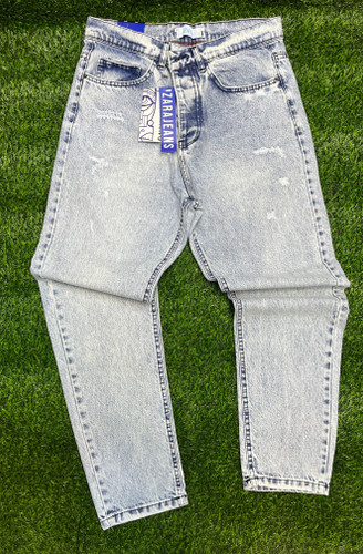 شلوار جین مردانه مام فیت زارا | پارچه پنبهای | رنگ و شست یخی